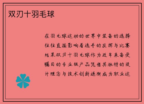 双刃十羽毛球